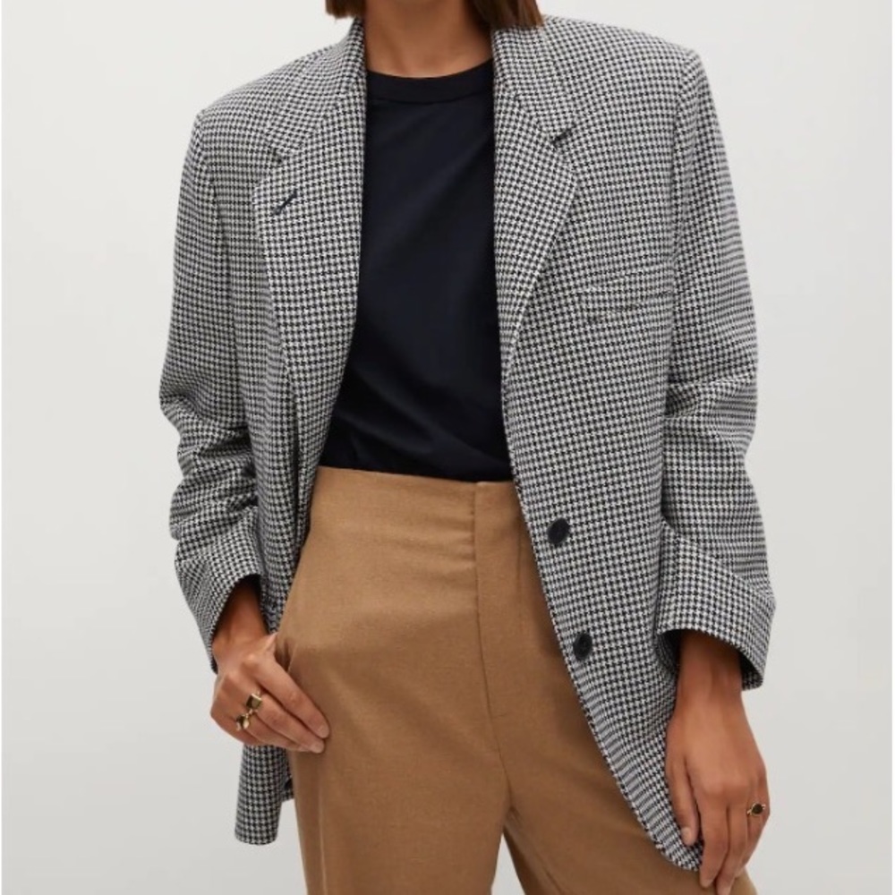 Mango Oversized Houndstooth Blazer